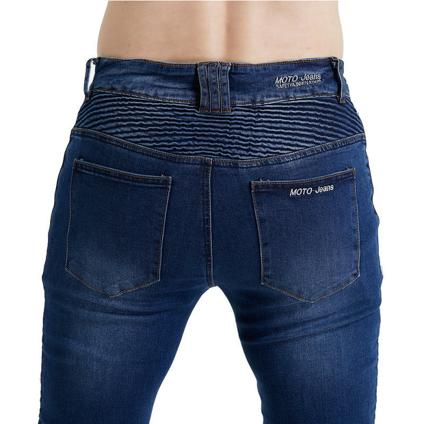 Motorcycle racing rider straight jeans,