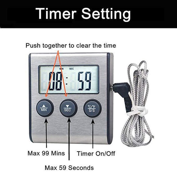 Kitchen Food Thermometer Electronic Timer Probe
