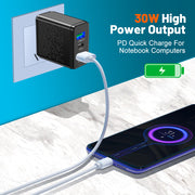LED 2USB+PDType-C mobile phone charger with multiple ports,