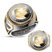 Personalized American President Trump Ring Two-color