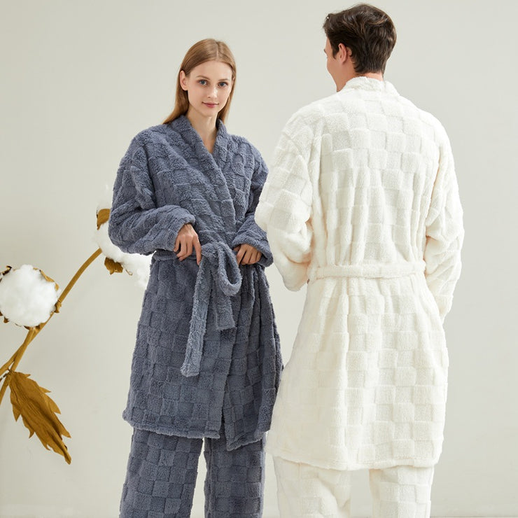 Long couple pajamas in European and American plus size