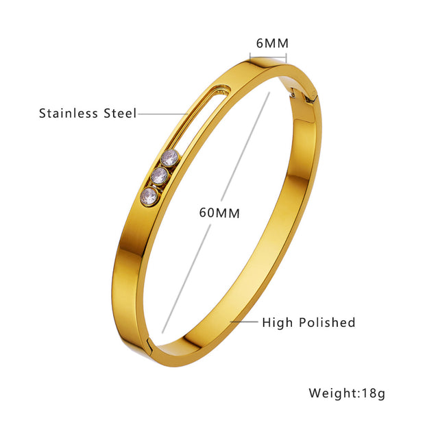 European and American titanium steel buckle women's