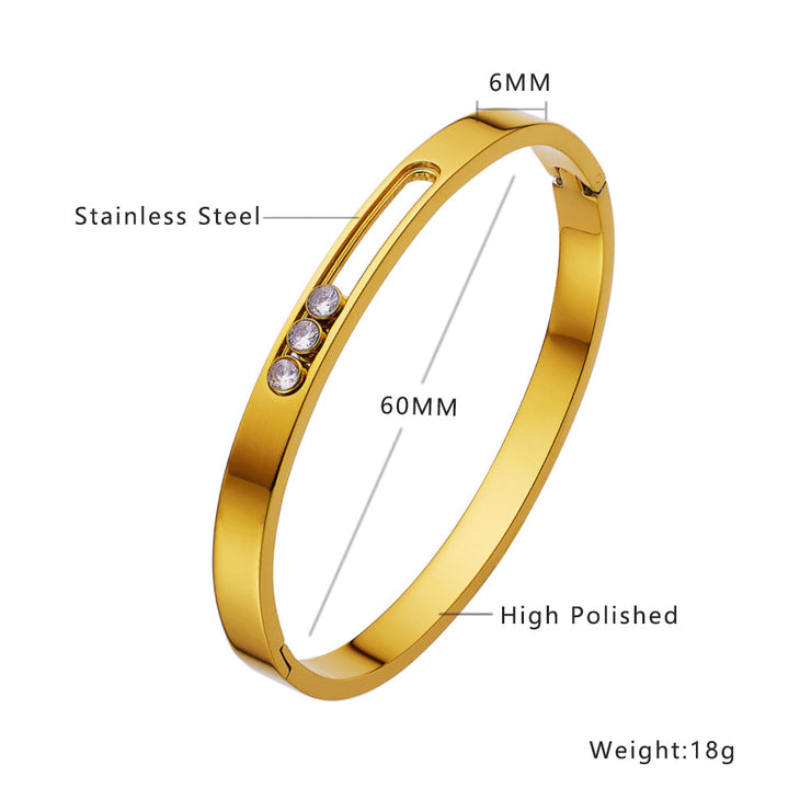 European and American titanium steel buckle women's