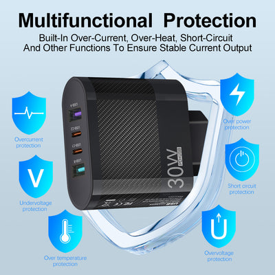 2USB Type-C 30W Mobile Phone Charger