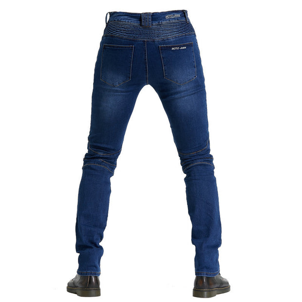 Motorcycle racing rider straight jeans,