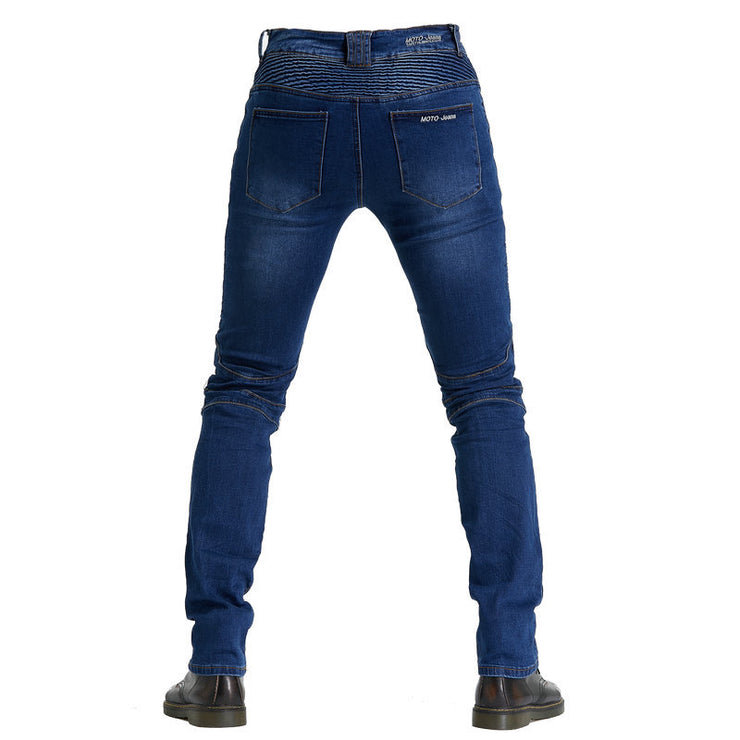 Motorcycle racing rider straight jeans,
