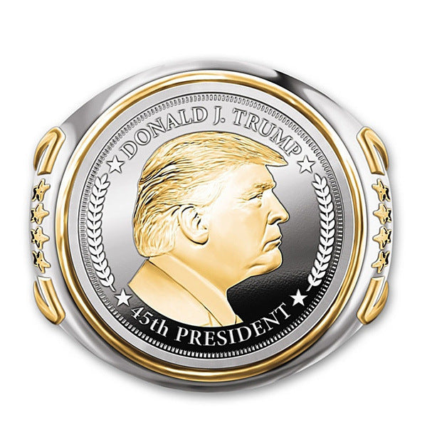 Personalized American President Trump Ring Two-color