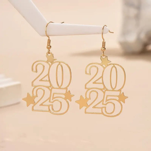 New digital earrings creative fashion boho style 2025 design new year earrings