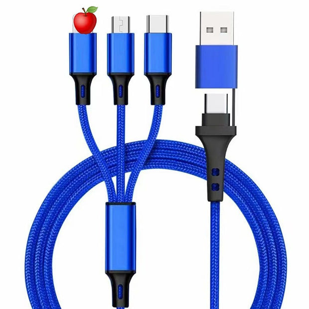 PD two to three braided data cable Type-C three in one car phone charging