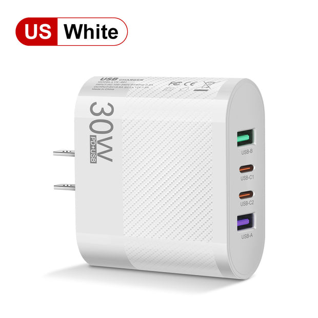 2USB Type-C 30W Mobile Phone Charger