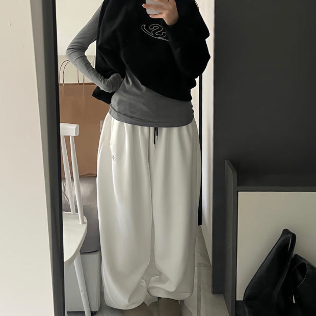 Cotton flannel snow sweatpants with loose silhouette
