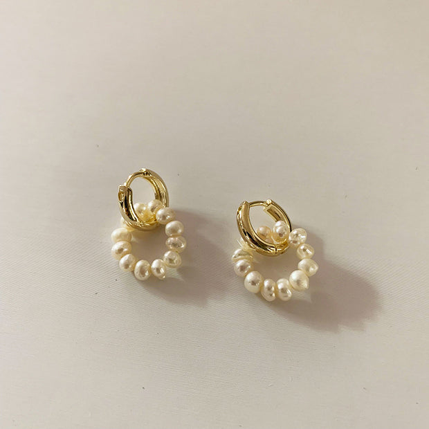 Natural Freshwater Pearl Earrings for Women Two Wear