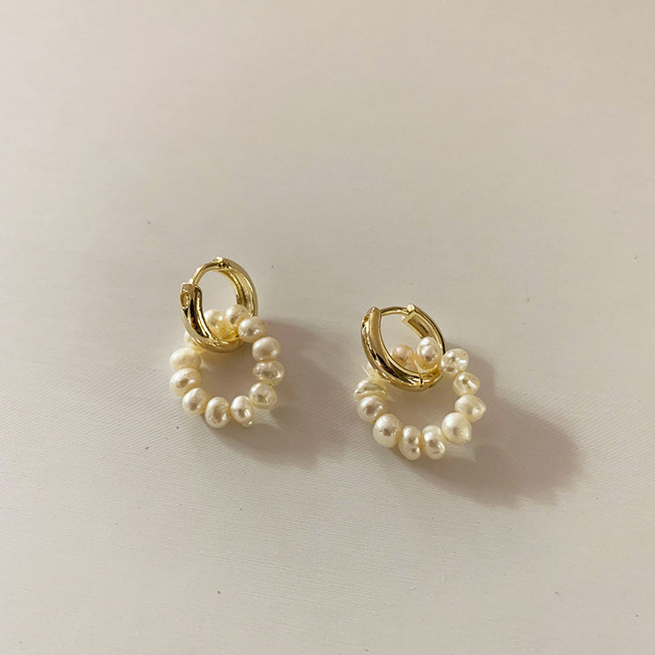 Natural Freshwater Pearl Earrings for Women Two Wear