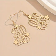 New digital earrings creative fashion boho style 2025 design new year earrings