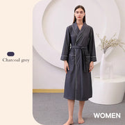 Thin satin bathrobe with quick drying water absorption for couples women's