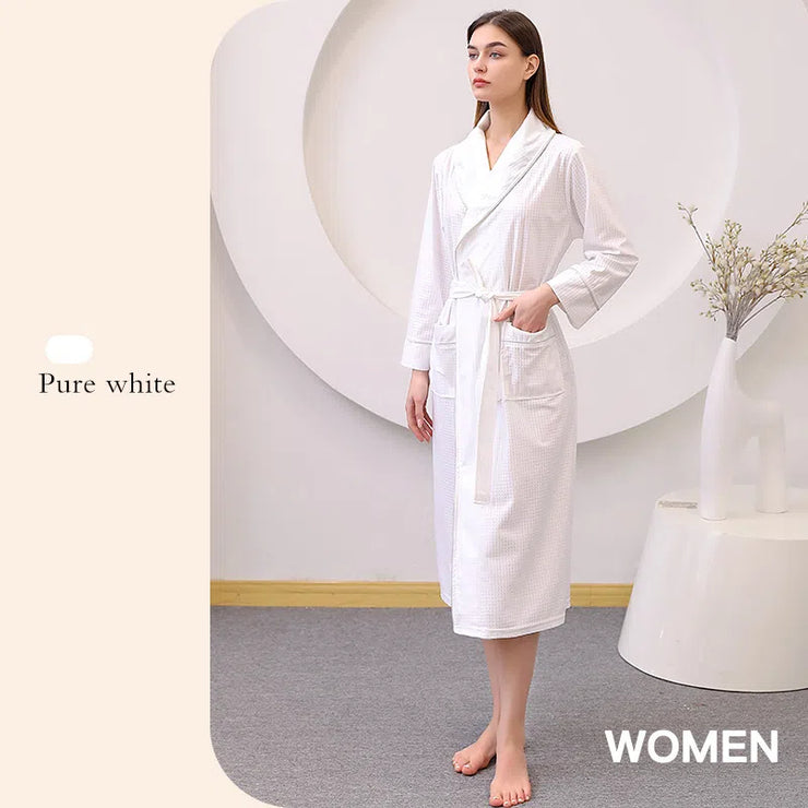Thin satin bathrobe with quick drying water absorption for couples women's