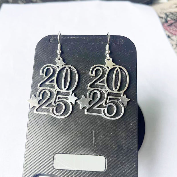New digital earrings creative fashion boho style 2025 design new year earrings