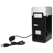 New 2 In 1 Desktop Mini Fridge USB Gadget Beverage Cans Cooler Warmer Refrigerator With Internal LED Light Car Use Mini Fridge