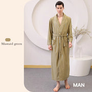 Thin satin bathrobe with quick drying water absorption for couples women's