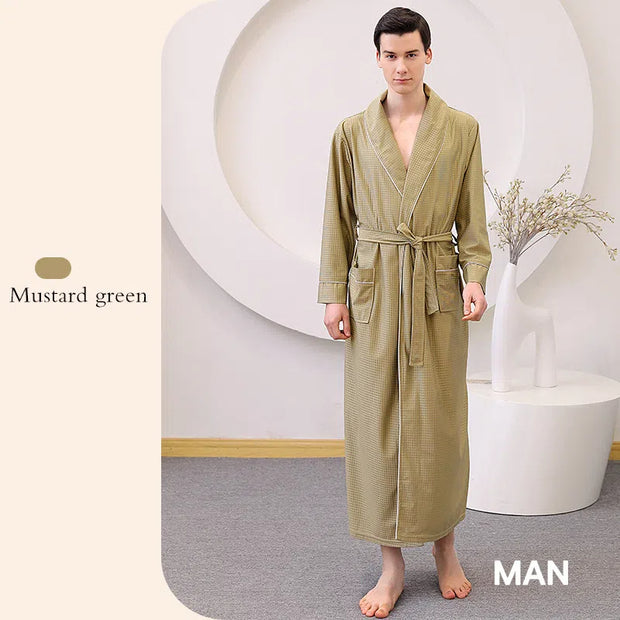 Thin satin bathrobe with quick drying water absorption for couples women's