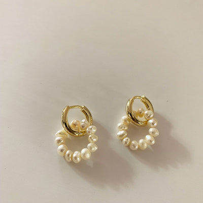 Natural Freshwater Pearl Earrings for Women Two Wear