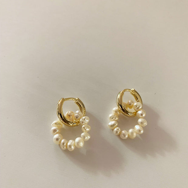 Natural Freshwater Pearl Earrings for Women Two Wear