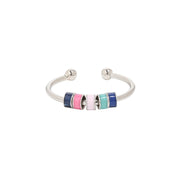 Colorful Drip Oil Adhesive Rotating Anxiety Open Ring for Women