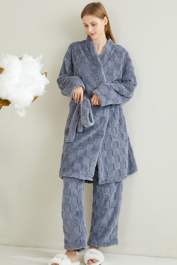 Long couple pajamas in European and American plus size