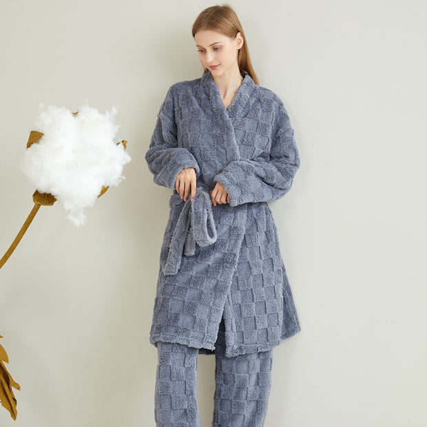 Long couple pajamas in European and American plus size