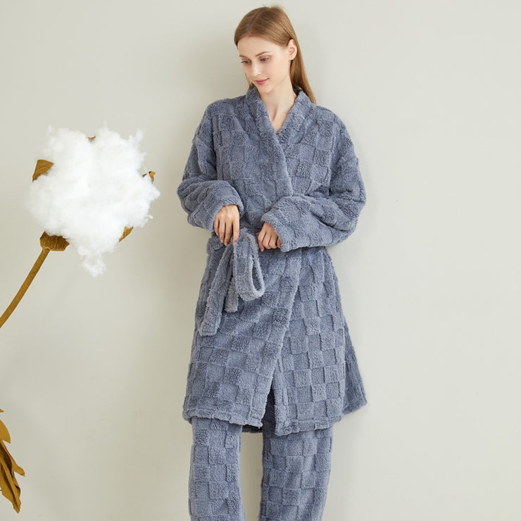 Long couple pajamas in European and American plus size
