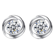 S925 pure silver rose earrings with petal shaped earrings