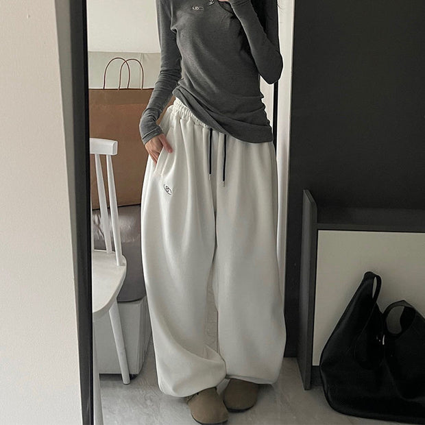 Cotton flannel snow sweatpants with loose silhouette
