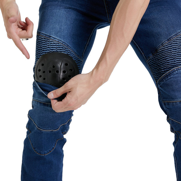 Motorcycle racing rider straight jeans,