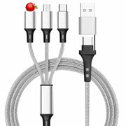 PD two to three braided data cable Type-C three in one car phone charging