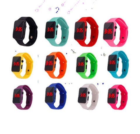 LED electronic watch/student fashion sports LED Apple square silicone