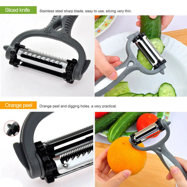 Multifunctional 360 Degree Rotary Kitchen Tool Vegetable Fruit Potato Carrot Peeler Grater Turnip Cutter Slicer Melon Gadget